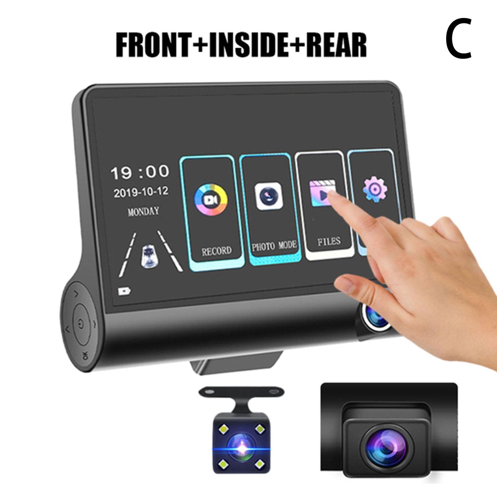 Cheap 3 Inches Car Dual Recording DVR 1080P HD Driving Recorder 170° Wide  Angel Dash Cam 24H Parking Monitor