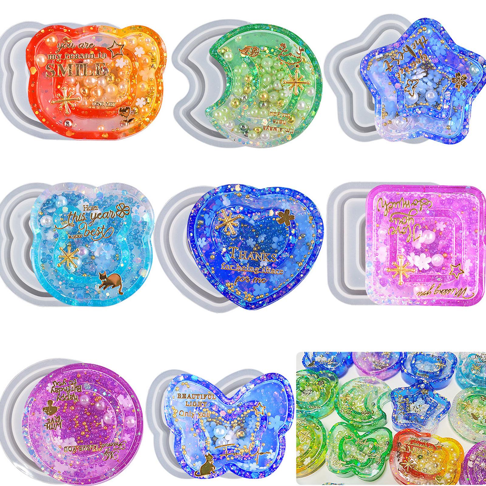 thumbnail image 4 of Ruifaya Pentagrama de resina epoxi para bricolaje, luna, arena movediza de doble capa, silicona MoO0, lote de hielo B1, 4 of 7