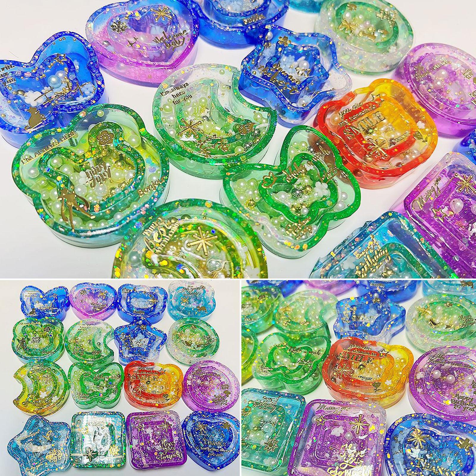 thumbnail image 2 of Ruifaya Pentagrama de resina epoxi para bricolaje, luna, arena movediza de doble capa, silicona MoO0, lote de hielo B1, 2 of 7