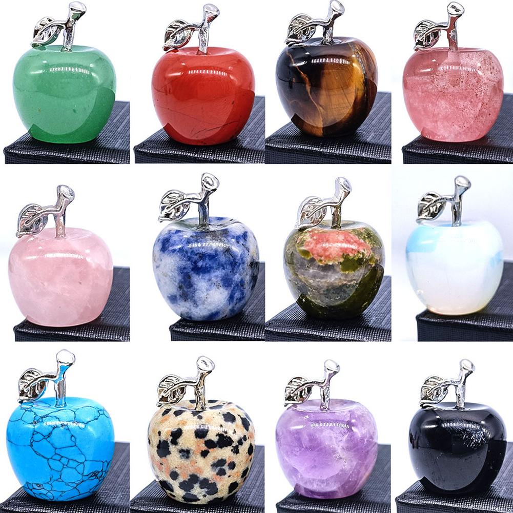 thumbnail image 3 of Wartleves Estatua de manzana Cristal curativo Decoración del hogar Piedra preciosa Regalos naturales Piedra ·, 3 of 7