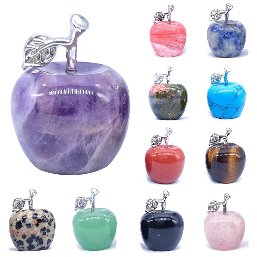 thumbnail image 2 of Wartleves Estatua de manzana Cristal curativo Decoración del hogar Piedra preciosa Regalos naturales Piedra ·, 2 of 7