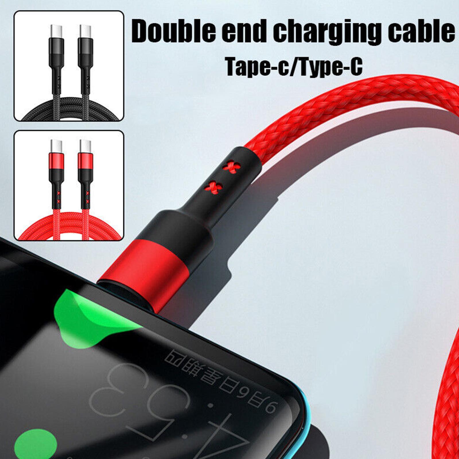thumbnail image 3 of Ruifaya Cargador USB C a USB C rojo de 2 m PD de 100 W con doble tipo C y acceso rápido a carga, 3 of 7