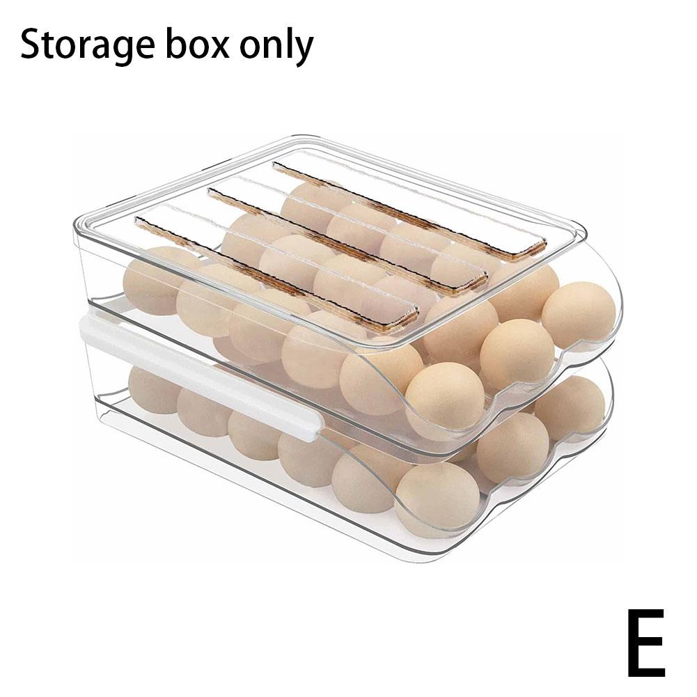 2 Layer Egg Holder Egg Storage Container For Refrigerator,ramp Type Auto  Roll Egg Organizer For Ref