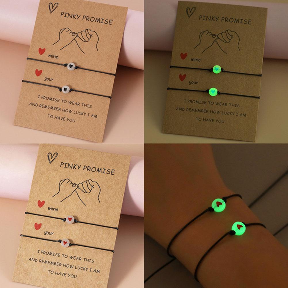 thumbnail image 4 of SGACAI Pulseras Pinky Promise Pulsera de amistad a juego para parejas NE W} Luminous Z5, 4 of 7