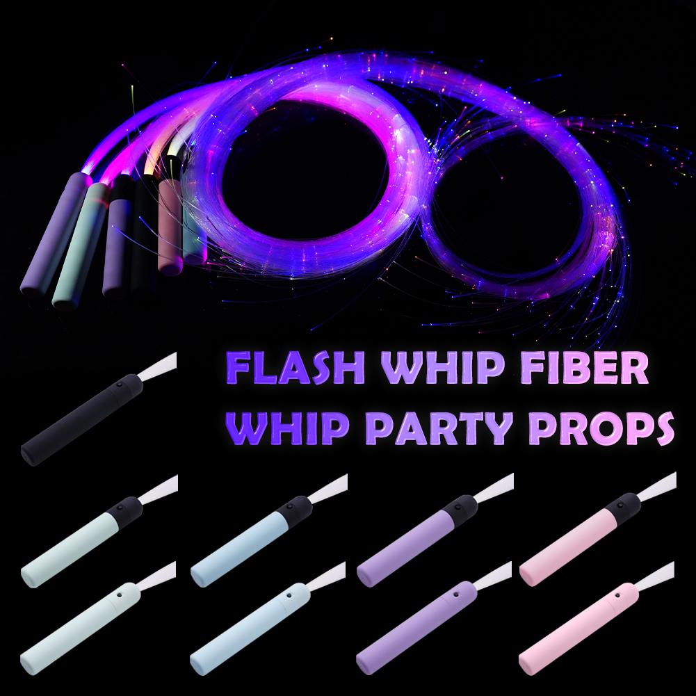 thumbnail image 3 of SGACAI Látigo de fibra óptica LED multicolor para fiesta de Halloween, látigo de baile, luz LED, 3 of 7