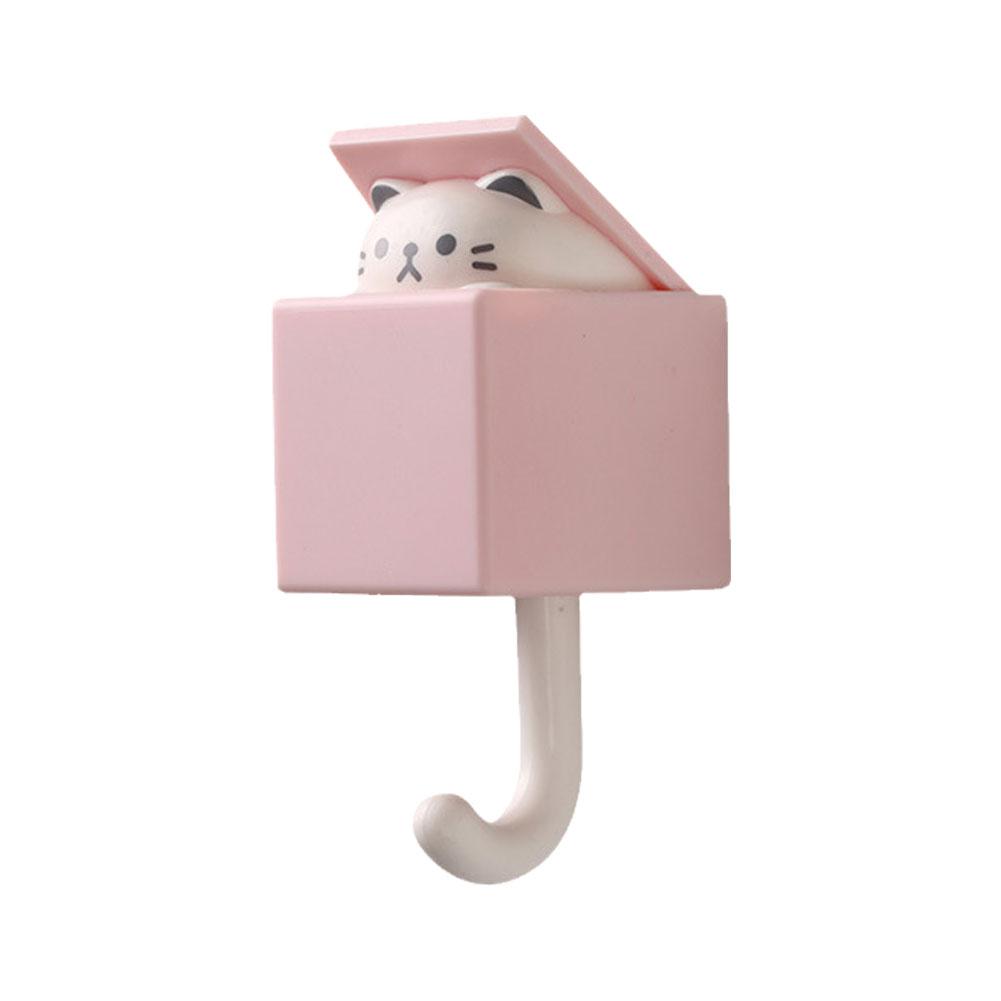Cute Cat Key Holder Hook Creative Adhesive Hook Without Drilling 1pcs