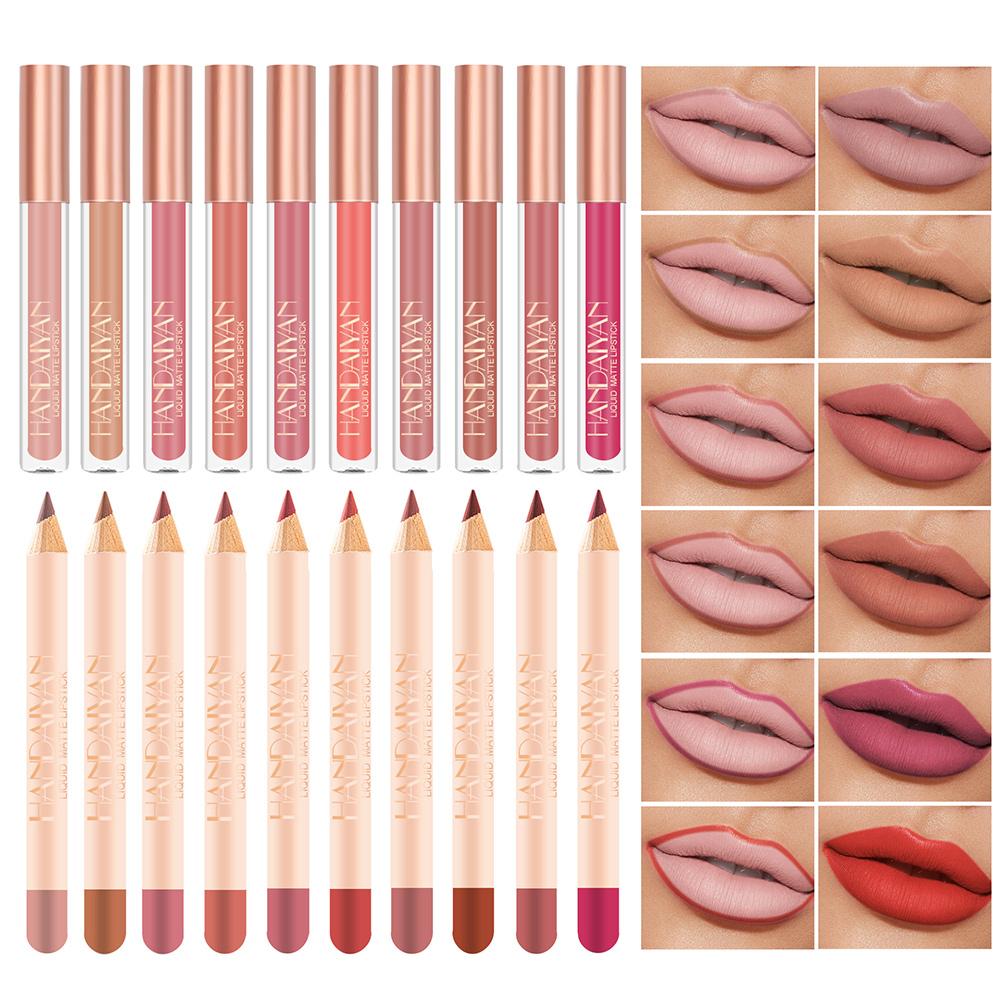 thumbnail image 4 of Ruifaya Juego de delineadores de labios con brillo de labios antiadherentes, lápiz labial mate, delineador de labios aterciopelado Nice Hot L6, 4 of 7