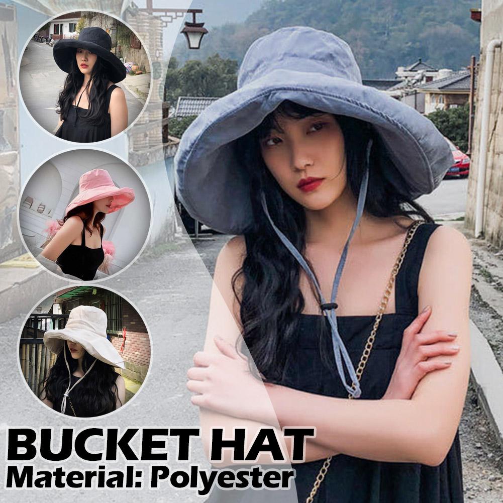 thumbnail image 2 of Ruifaya Sombrero de pescador de ala ancha para mujer, sombrero de playa plegable para el verano, gorra para el sol, oferta Y1, 2 of 7