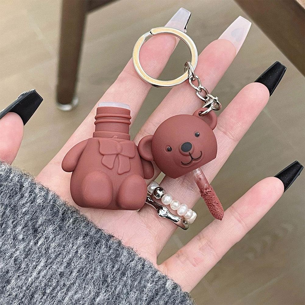 thumbnail image 2 of Ruifaya Llavero con esmalte de labios de 6 colores Bear Lip Glaze Lip Glaze Color Natural Matte[, 2 of 7