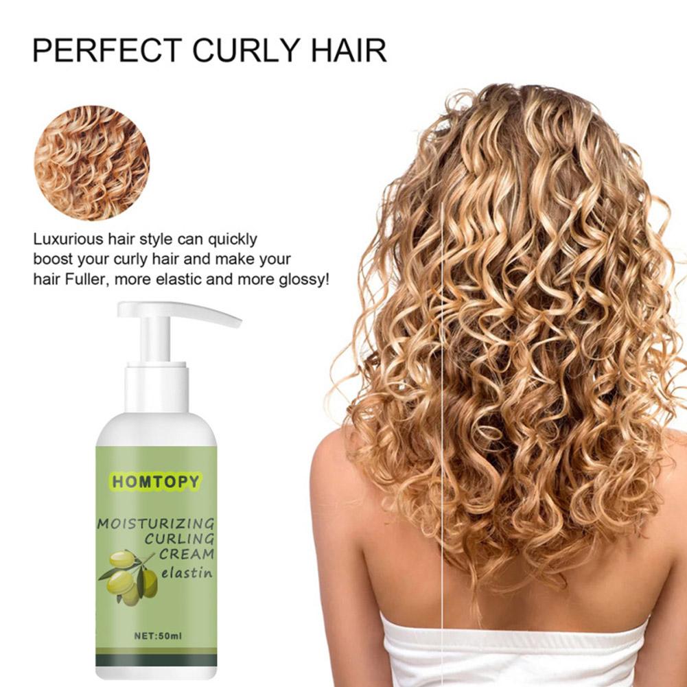 Hair Volumizing Cream, Curly Hair Elastin Curl Defining U6R1