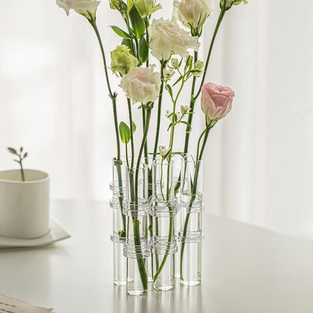 Hinged Flower Vase Glass Vase Tube Creative Plant Holder For Living Room  Office