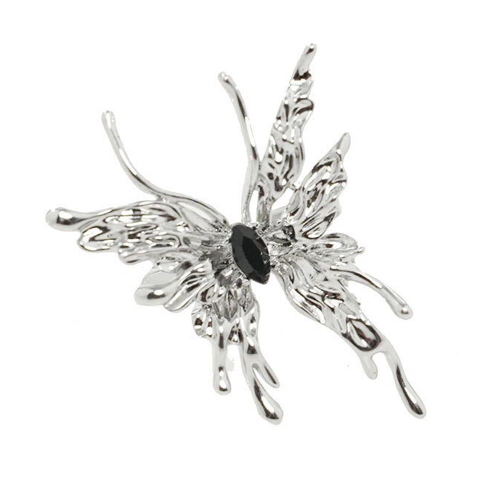 thumbnail image 4 of SGACAI Anillos irregulares punk para mujer Anillos en forma de mariposa de metal líquido, 1 abierto, 4 of 7