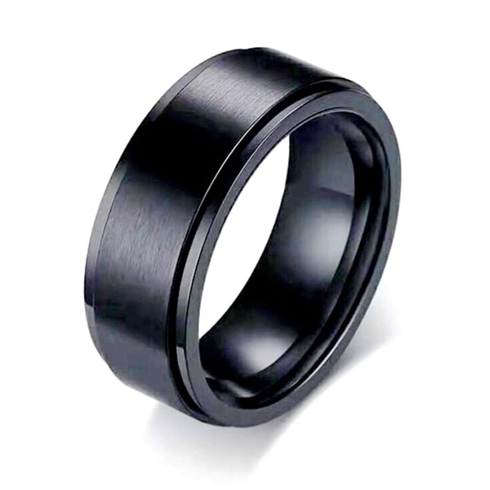 thumbnail image 4 of Ruifaya Spinner antiansiedad Fidget Anillos giratorios Acero inoxidable Negro Hombres y mujeres, 4 of 7