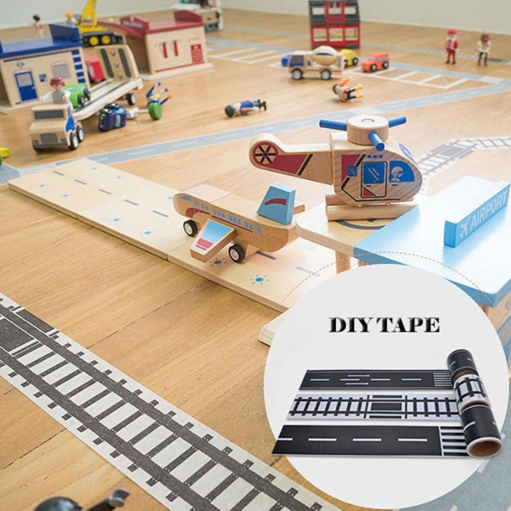 thumbnail image 3 of Wartleves Cinta de carretera para niños, juguete adhesivo para coche, extraíble, para sala de juegos, tren, pista, 3 of 7