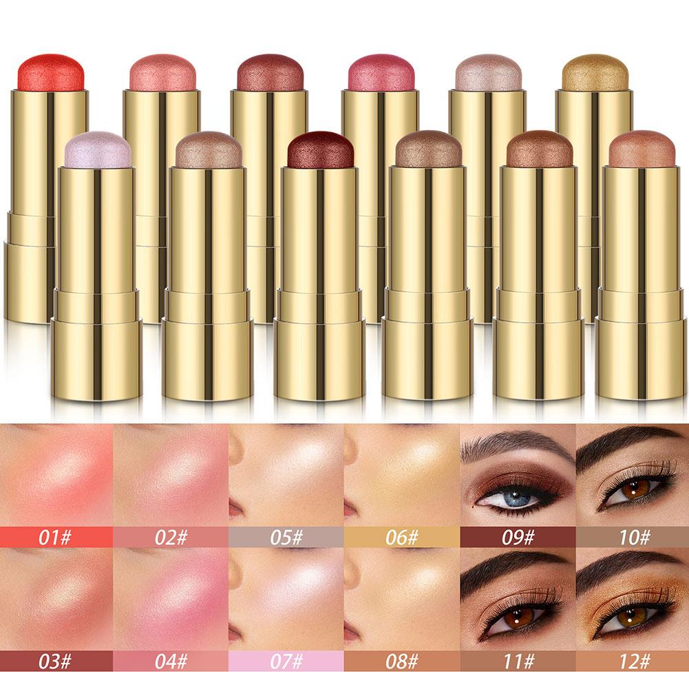 thumbnail image 3 of Wartleves Sombra de ojos en barra colorete en 12 colores multifunción en crema resistente al agua, 3 of 7