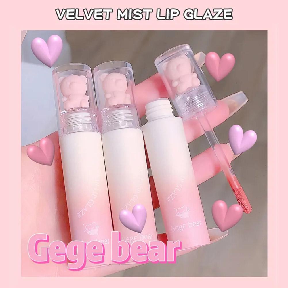 thumbnail image 2 of SGACAI Lápiz labial Bear Velvet, lindo esmalte de labios, lápiz labial Pure Desire, nuevo maquillaje de labios de aspecto informal en castaño coreano, barro Q5L5, marrón rojizo, 2 of 7