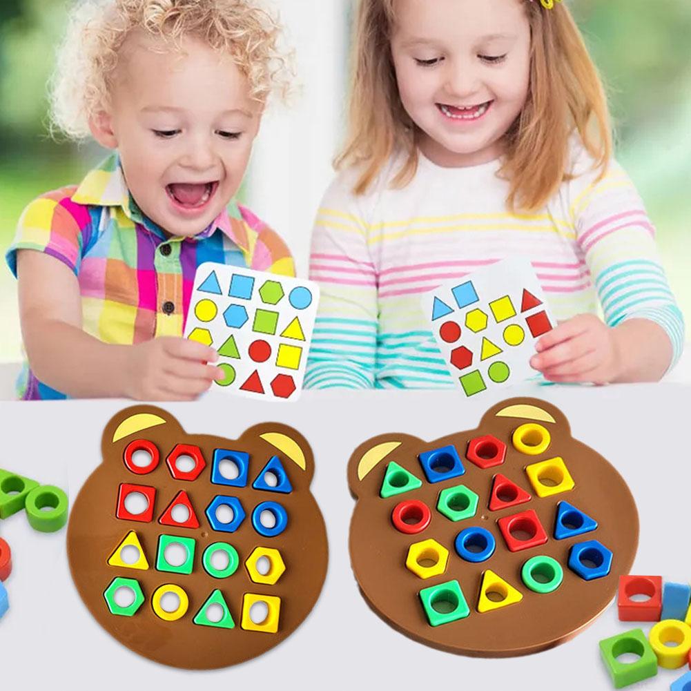 thumbnail image 4 of Wartleves Juego de combinación de formas, juguetes educativos sensoriales de colores, rompecabezas para niños, tablero B, 4 of 7