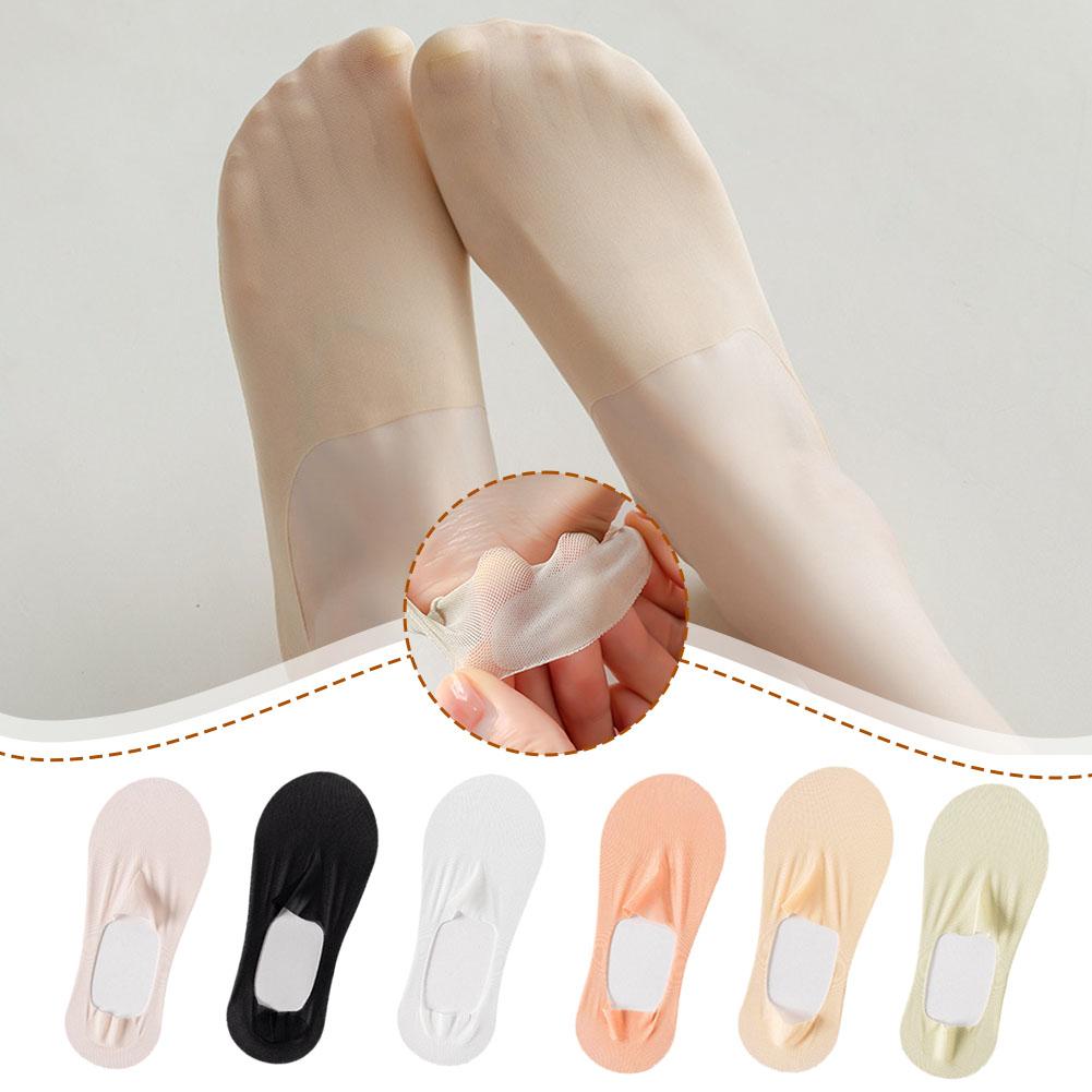 thumbnail image 2 of SGACAI Calcetines invisibles antideslizantes de seda ultradelgados para mujer, estilo mocasín, de corte bajo, hasta el tobillo, 2024, 2 of 7