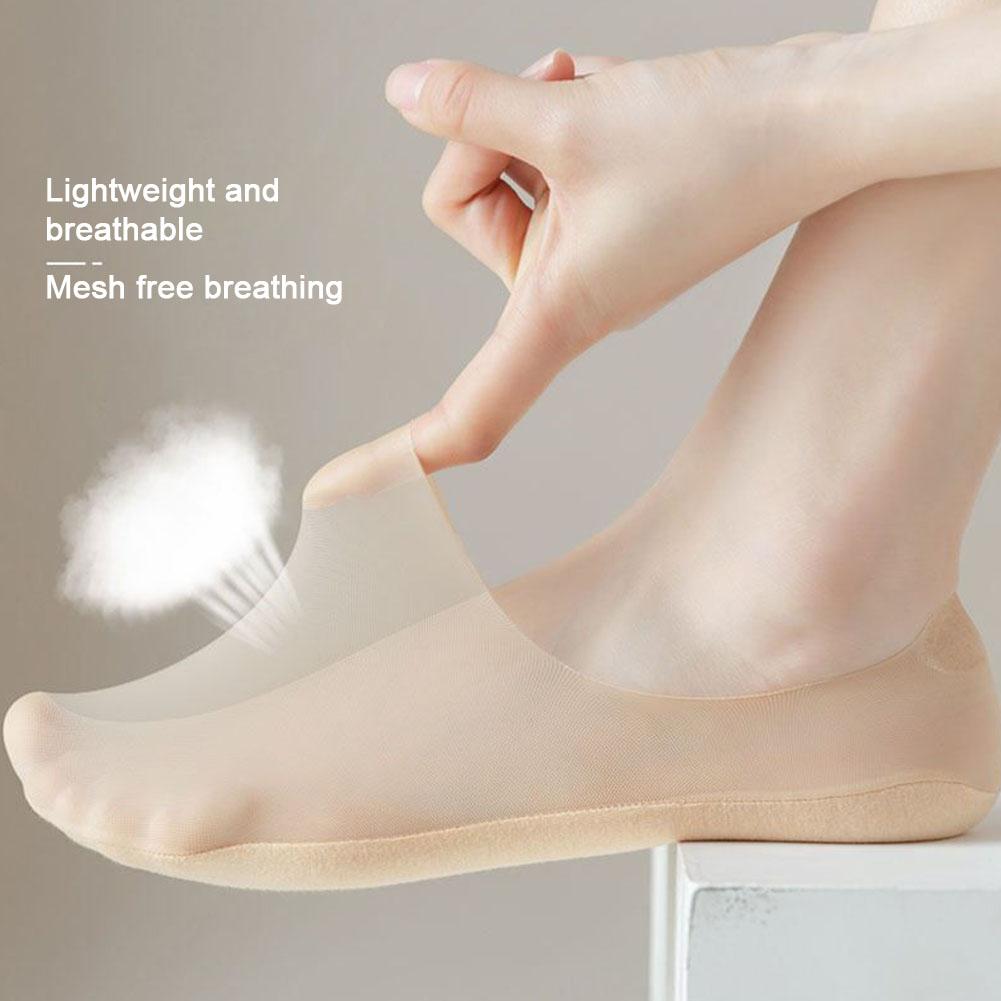 thumbnail image 3 of SGACAI Calcetines invisibles antideslizantes de seda ultradelgados para mujer, estilo mocasín, de corte bajo, hasta el tobillo, 2024, 3 of 7
