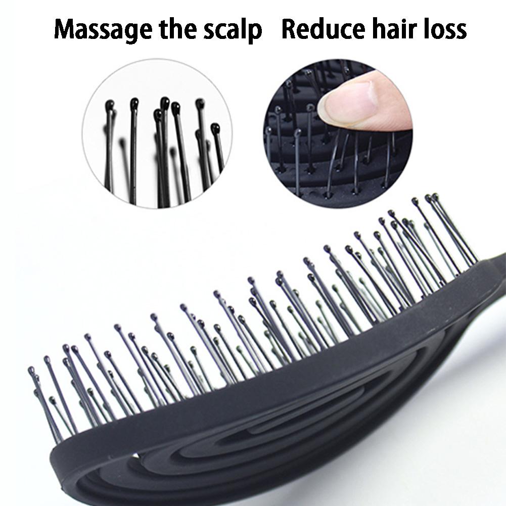 thumbnail image 2 of Ruifaya Peines de plástico huecos que no hacen nudos Peine de dientes suaves para no dañar el cabello K1G4, 2 of 7