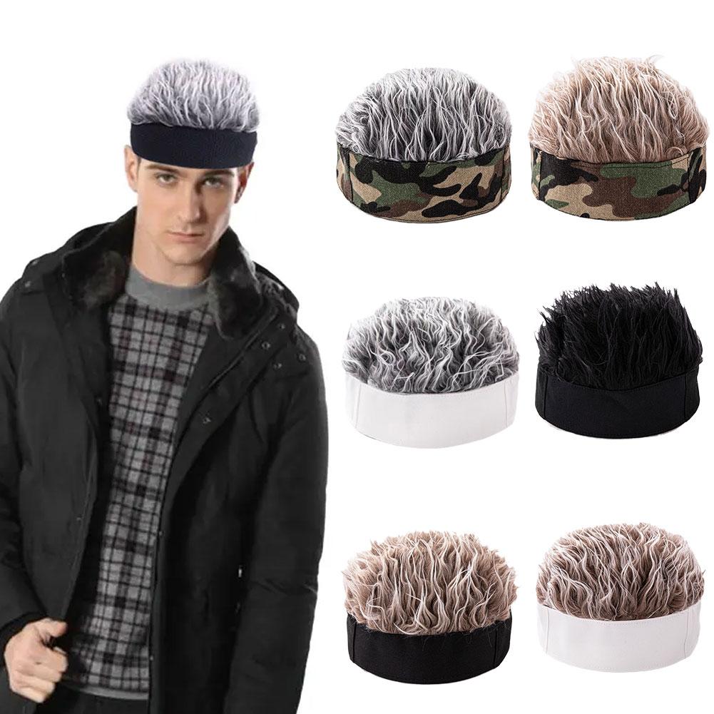 thumbnail image 3 of SGACAI Gorro estilo hip hop con pelo falso con pinchos para hombre y mujer, gorro corto estilo retro W NICE, 3 of 7