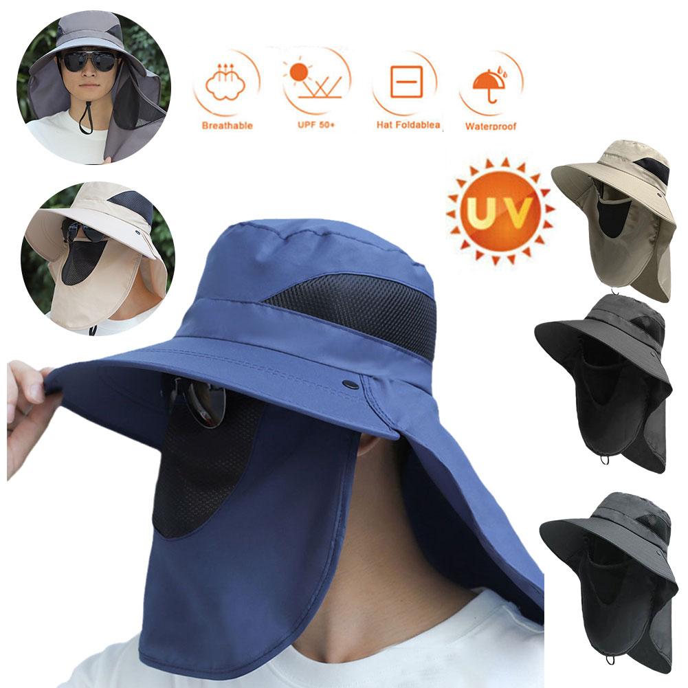 thumbnail image 4 of Ruifaya Sombrero de ala ancha para el sol, protección UV, gorra tipo cubo para senderismo, pesca, safari, para hombres, 4 of 7