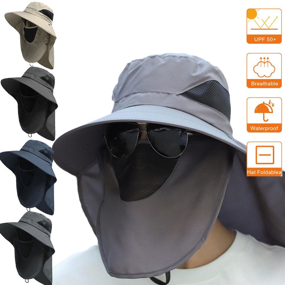 thumbnail image 3 of Ruifaya Sombrero de ala ancha para el sol, protección UV, gorra tipo cubo para senderismo, pesca, safari, para hombres, 3 of 7