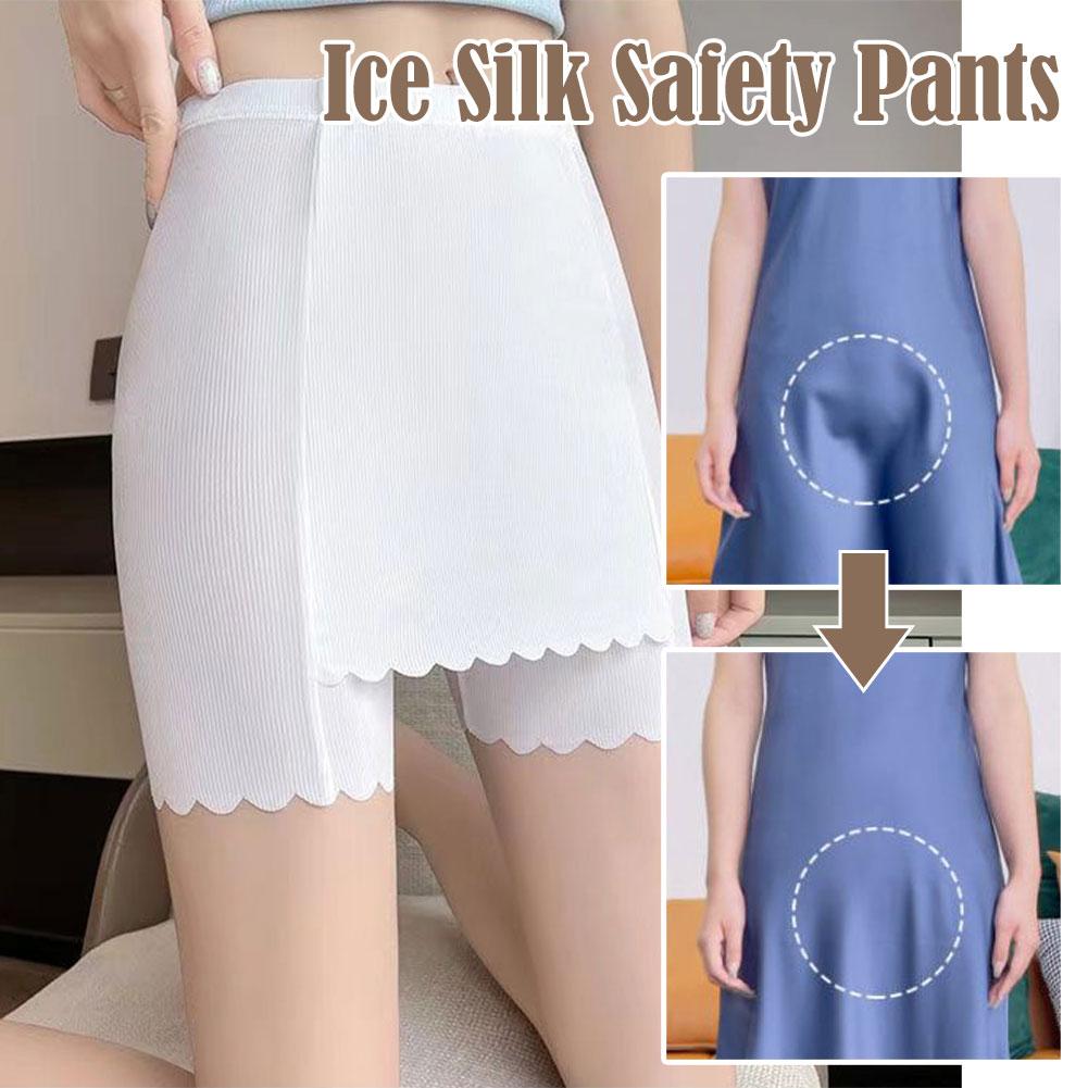 thumbnail image 5 of SGACAI Pantalones cortos invisibles de doble capa debajo de la falda, antirozaduras, de seguridad frontal W XN, 5 of 7