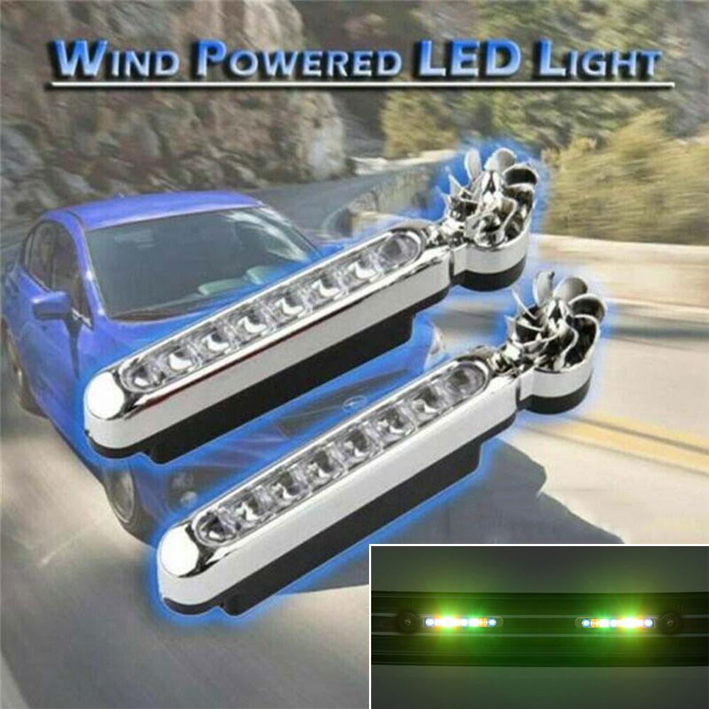 thumbnail image 2 of SGACAI 1/2X Lámpara de advertencia de luz diurna DRL para automóvil con 8 LED alimentada por viento, 2 of 7