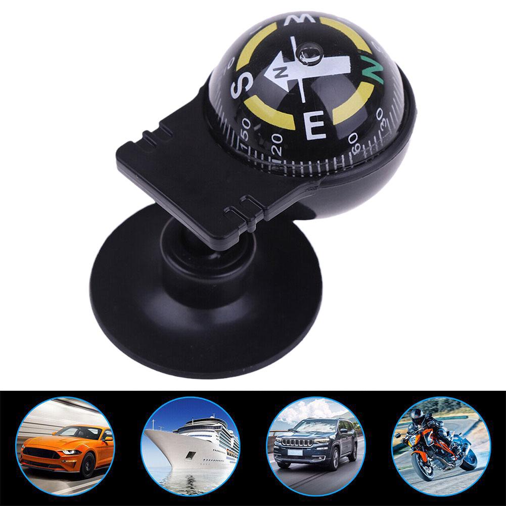 360° Rotation Ball-Shaped Car Compass With Suction Cup - Universal Dashboard Navigation Aid