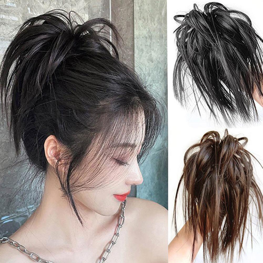 thumbnail image 2 of SGACAI Extensiones de cabello con moño, desordenado, liso, elástico, pinzas para el pelo, postizos, 2 of 7