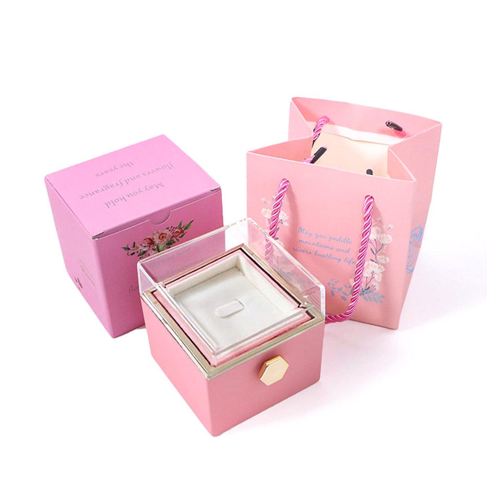 thumbnail image 4 of Ruifaya Flor de jabón giratoria rosa creativa rotación rosa joyería I3 caja B regalo L7M7 υ|, 4 of 7
