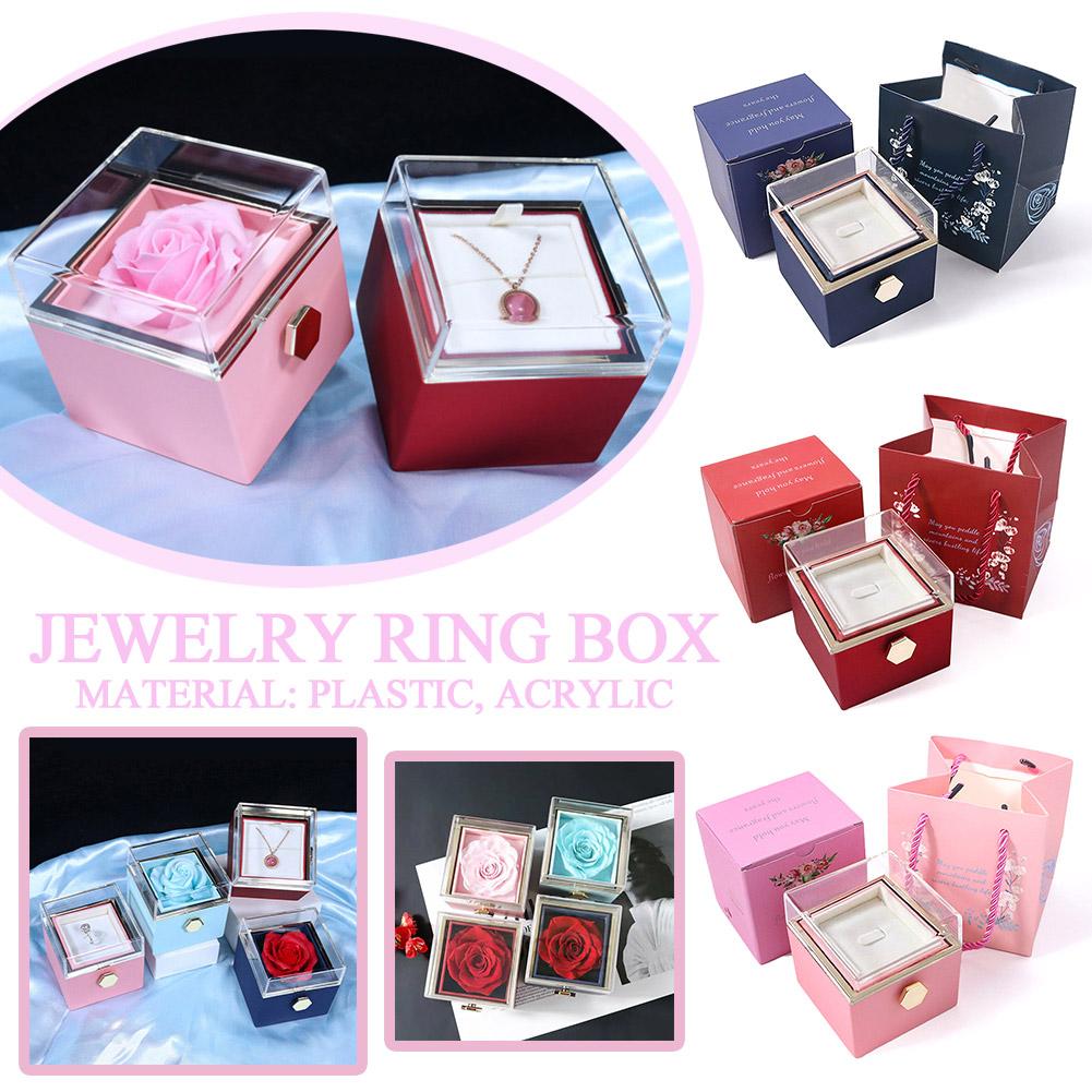 thumbnail image 3 of Ruifaya Flor de jabón giratoria rosa creativa rotación rosa joyería I3 caja B regalo L7M7 υ|, 3 of 7