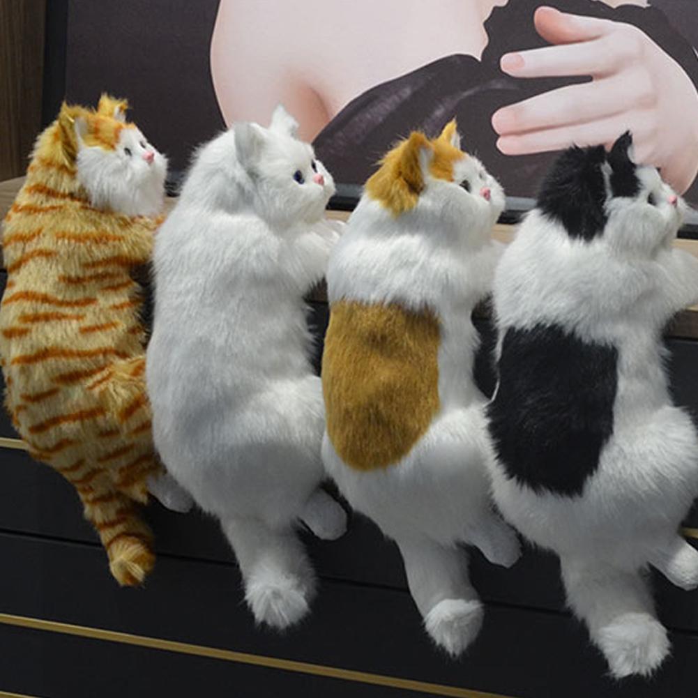 thumbnail image 3 of Wartleves Estatua de gato de peluche de simulación colgante, artesanías, esculturas de gatos para M7J8 :ρ, 3 of 7