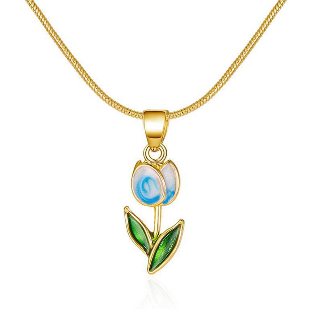 thumbnail image 5 of SGACAI Collar con colgante de flor de tulipán elegante vintage para mujer, 5 of 7