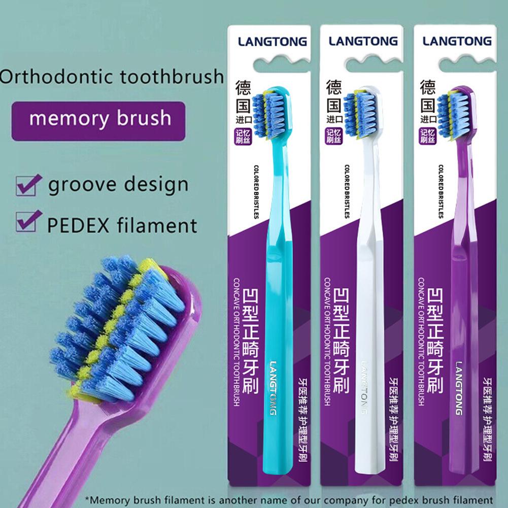 thumbnail image 3 of Ruifaya Cepillo de dientes de ortodoncia Higiene Cerdas suaves Brackets Clean Brush Interd Fast, 3 of 7