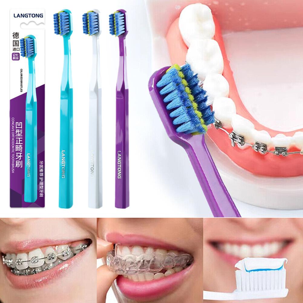 thumbnail image 2 of Ruifaya Cepillo de dientes de ortodoncia Higiene Cerdas suaves Brackets Clean Brush Interd Fast, 2 of 7