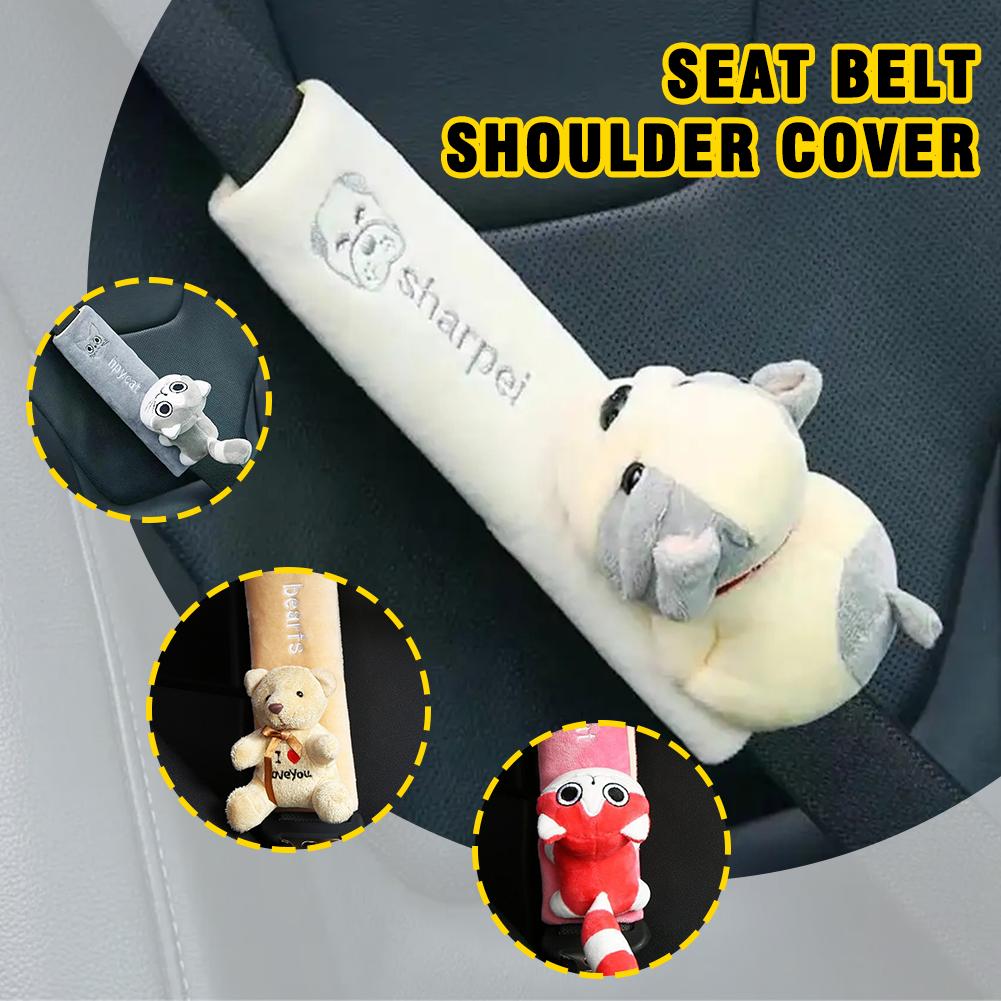 thumbnail image 4 of Wartleves Almohadillas para cinturón de seguridad de coche, bonita almohadilla para el hombro con forma de oso, decoración para el coche, 4 of 7