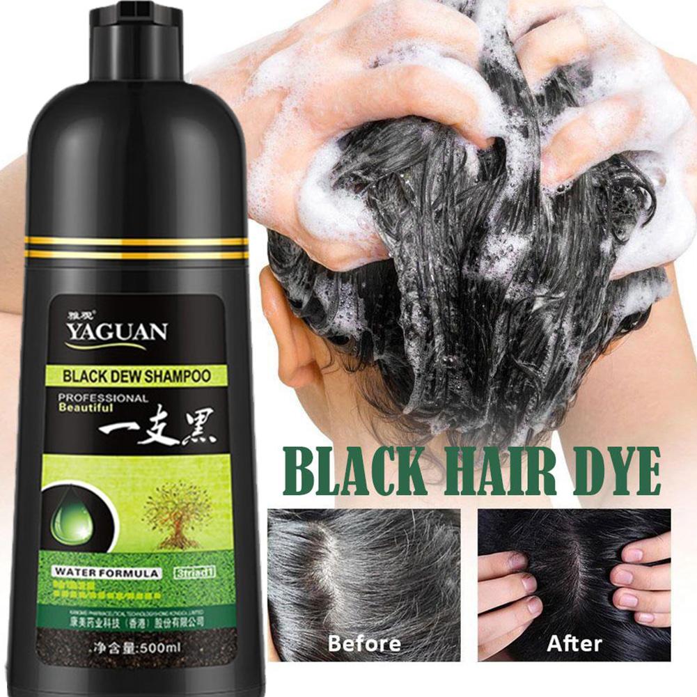 thumbnail image 5 of SGACAI Champú de rocío negro a base de hierbas Yaguan, champú para teñir el cabello negro, tinte para el cabello 3 en 1, colorante para el cabello, 5 of 7