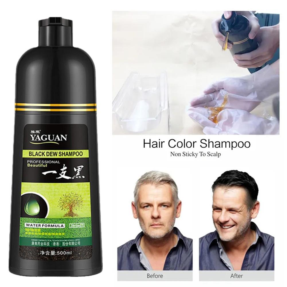thumbnail image 3 of SGACAI Champú de rocío negro a base de hierbas Yaguan, champú para teñir el cabello negro, tinte para el cabello 3 en 1, colorante para el cabello, 3 of 7