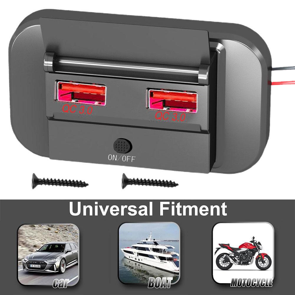 thumbnail image 4 of Wartleves Panel de alimentación de carga con puerto USB tipo C PD de 12 V-24 V CC para automóvil, 4 of 7