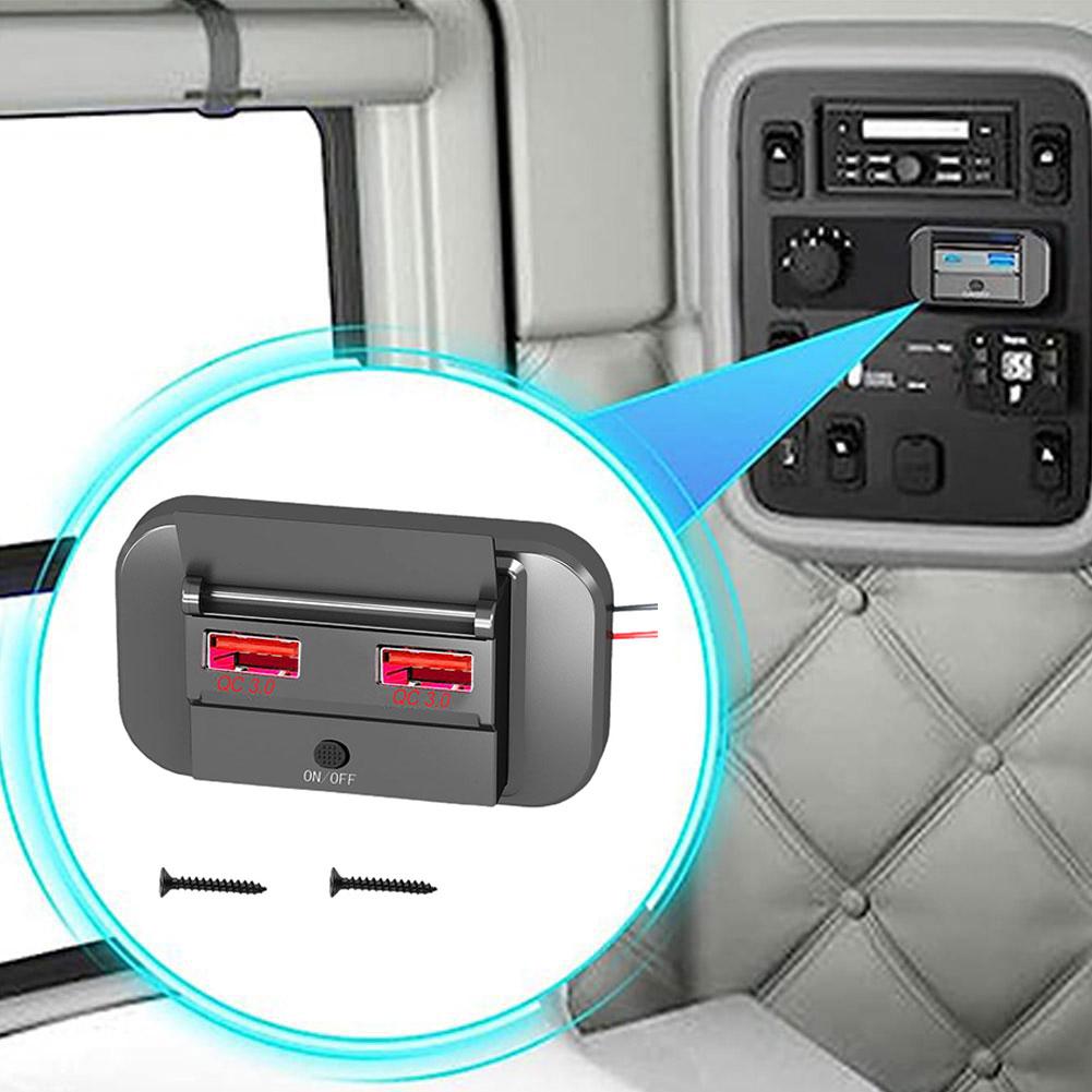 thumbnail image 5 of Wartleves Panel de alimentación de carga con puerto USB tipo C PD de 12 V-24 V CC para automóvil, 5 of 7