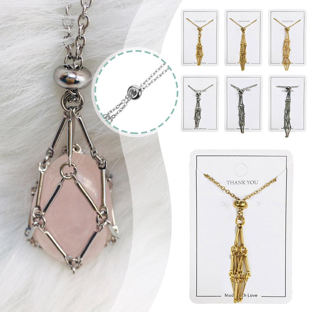 thumbnail image 3 of Ruifaya Soporte para collar con colgante de piedra de cristal, cordón ajustable, acero inoxidable HO, 3 of 7