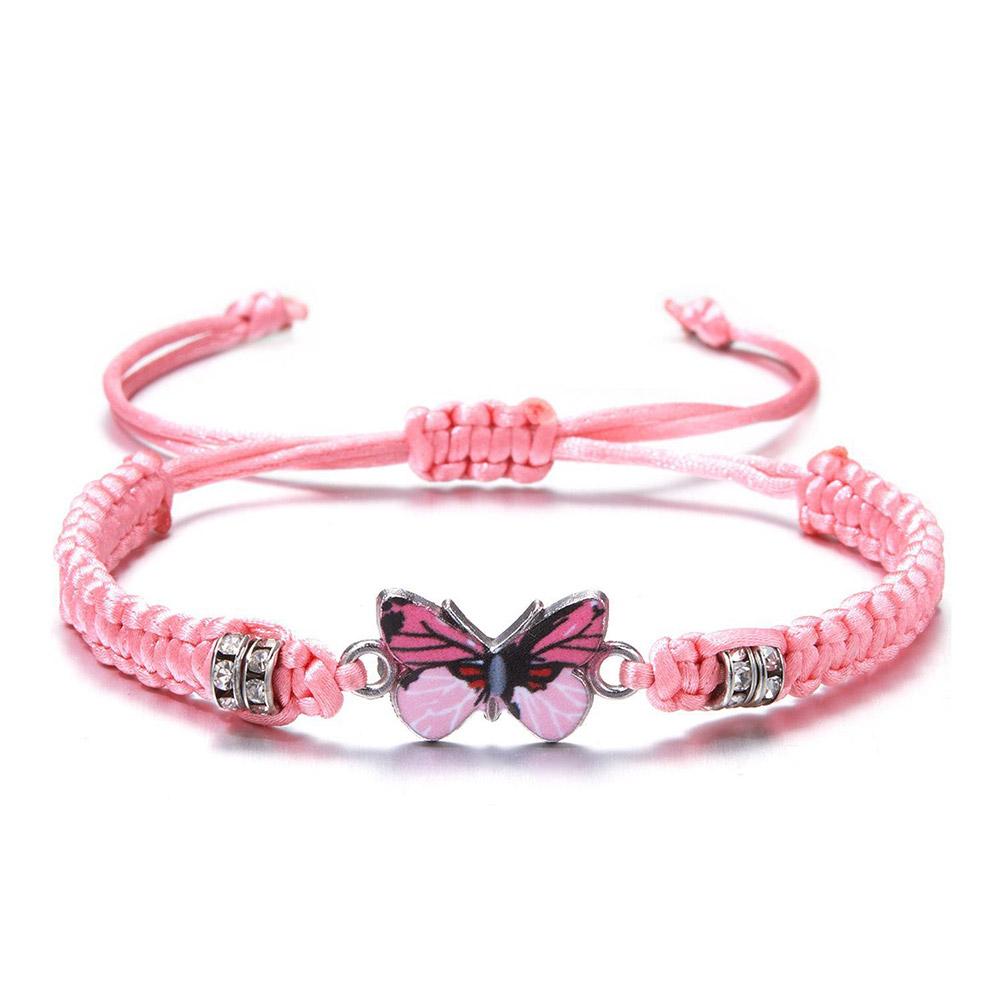 thumbnail image 5 of Wartleves Pulsera de hilo trenzado simple para mujer, mariposa azul, ajustable, regalo para niñas♯, 5 of 7