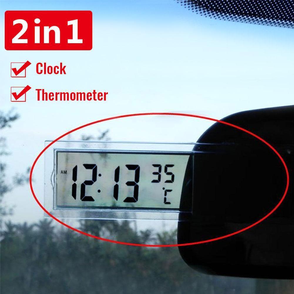 thumbnail image 3 of Wartleves Termómetro digital 2 en 1 con pantalla LCD y ventosa para reloj, 3 of 7