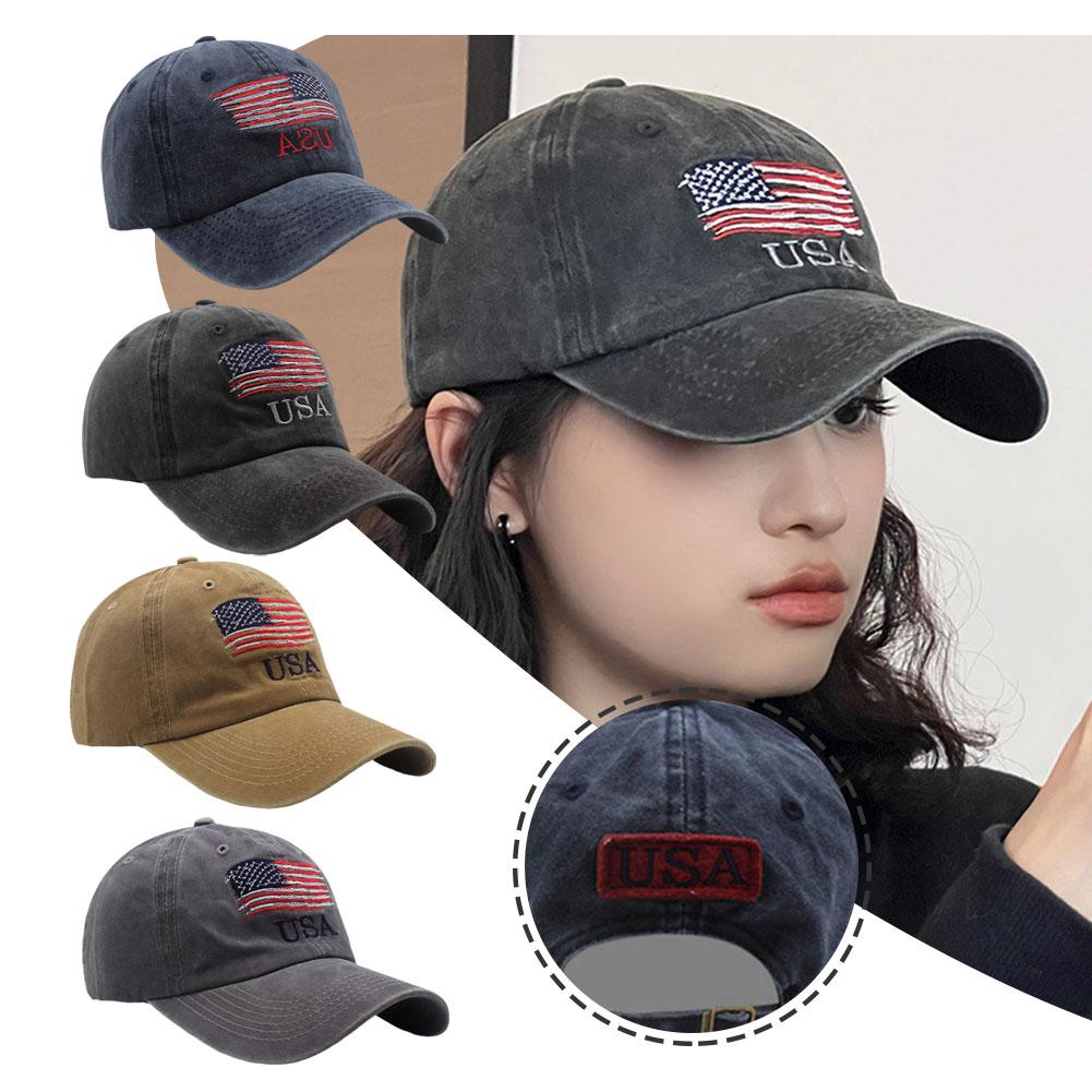 thumbnail image 3 of SGACAI Gorras de béisbol para hombres, gorra de béisbol clásica de malla transpirable con parche de bandera estadounidense, 3 of 7
