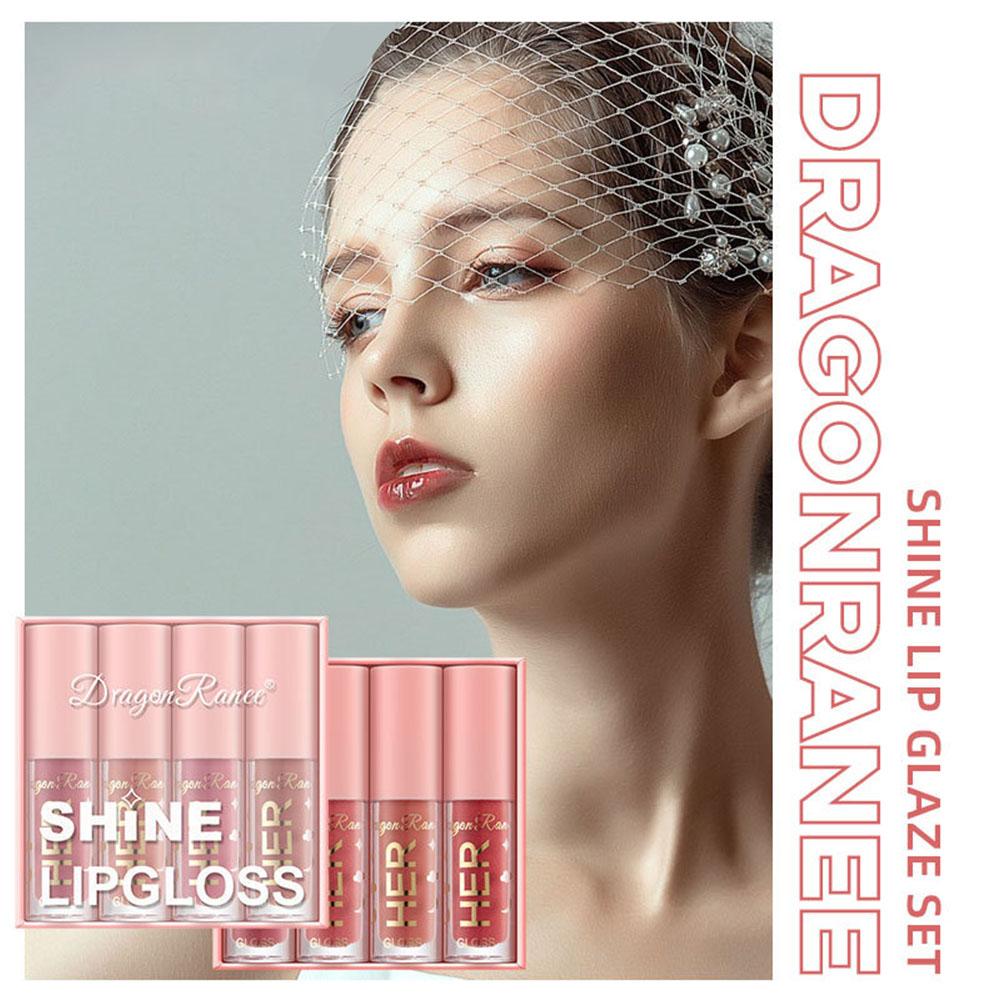 thumbnail image 3 of Ruifaya Juego de 4 brillos de labios humectantes Dragon Ranee Shine Glos; ☆( φξ ξй θв `α Labio, 3 of 7