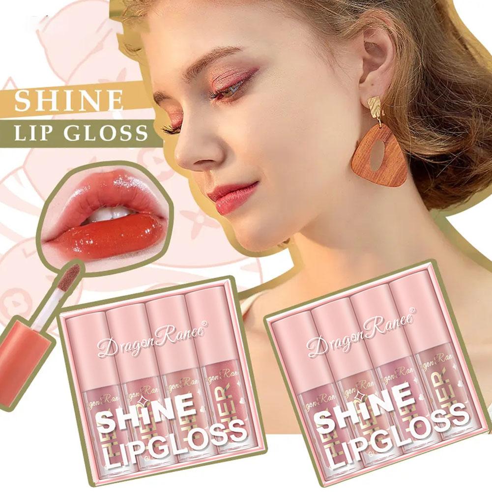 thumbnail image 2 of Ruifaya Juego de 4 brillos de labios humectantes Dragon Ranee Shine Glos; ☆( φξ ξй θв `α Labio, 2 of 7