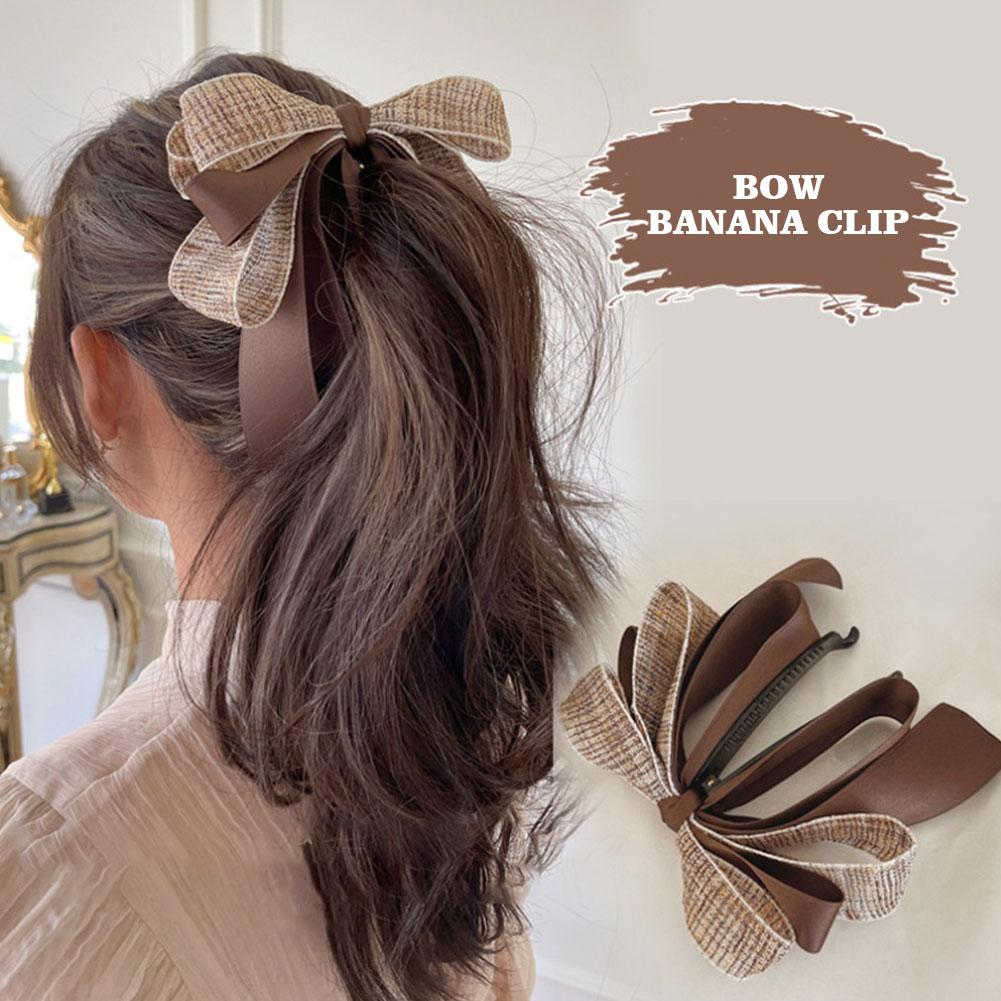 2024 Ribbon Big Bow Banana Clip Cute Hair Pins Women's Hair
