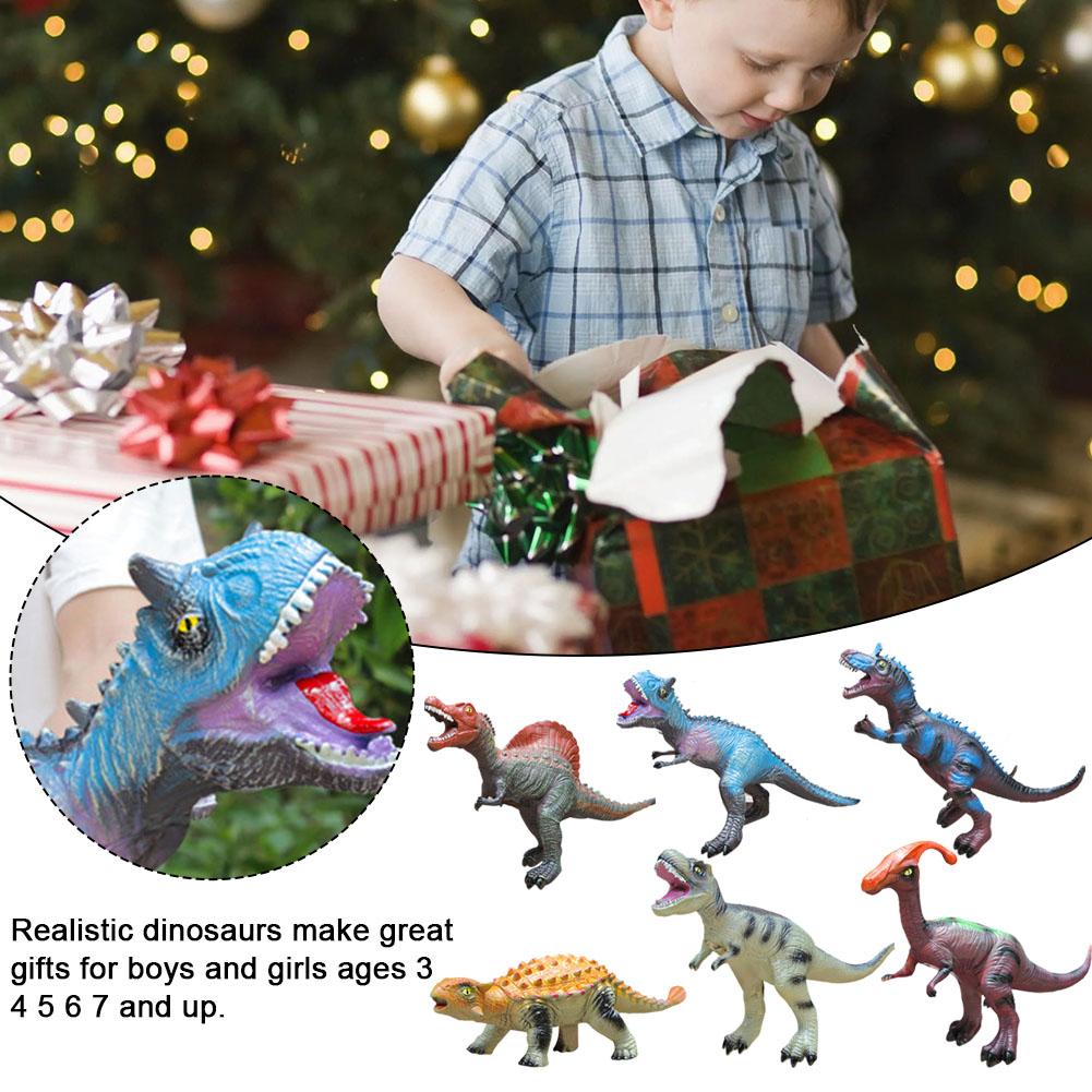thumbnail image 2 of SGACAI Dinosaurio de juguete grande de goma suave de peluche, figuras de animales de juguete A7U7 √ξ, 2 of 7